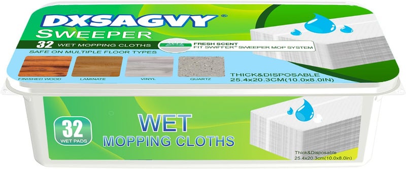 DXSAGVY Upgraded Wet Mop Pads for Swiffer Sweeper Wet Mopping Cloths Refills,32 Count - Image 1